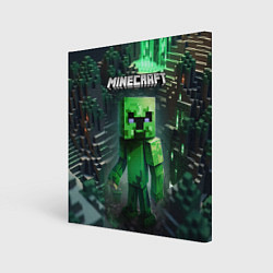 Картина квадратная Minecraft зеленый персонаж