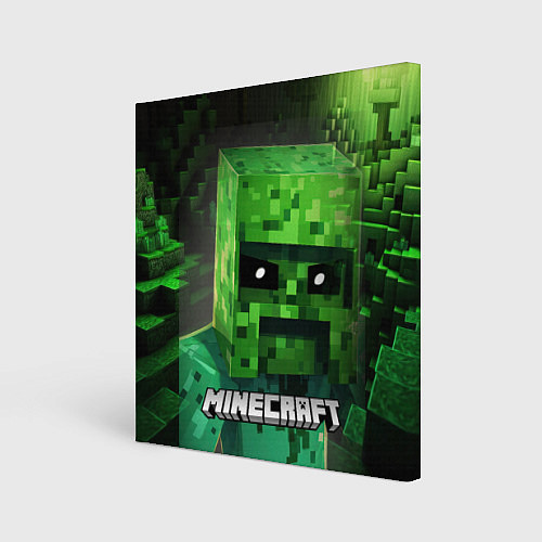 Картина квадратная Minecraft персонаж большой зеленый монстр / 3D-принт – фото 1