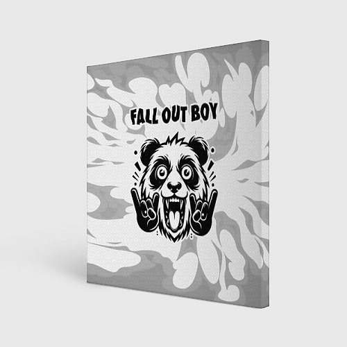 Картина квадратная Fall Out Boy рок панда на светлом фоне / 3D-принт – фото 1