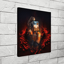 Холст квадратный Minecraft персонаж в огне, цвет: 3D-принт — фото 2