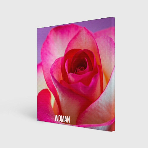 Картина квадратная Розовая роза - woman / 3D-принт – фото 1