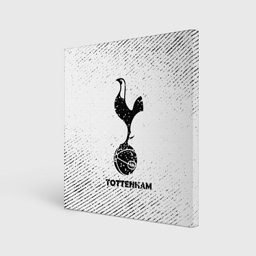 Картина квадратная Tottenham с потертостями на светлом фоне / 3D-принт – фото 1