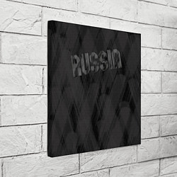 Холст квадратный Russia темно серая надпись, цвет: 3D-принт — фото 2