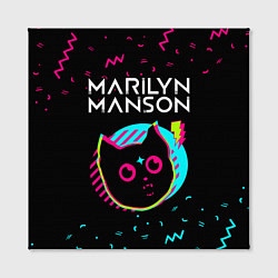 Холст квадратный Marilyn Manson - rock star cat, цвет: 3D-принт — фото 2