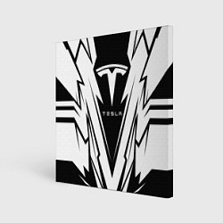 Холст квадратный Tesla - black and white, цвет: 3D-принт
