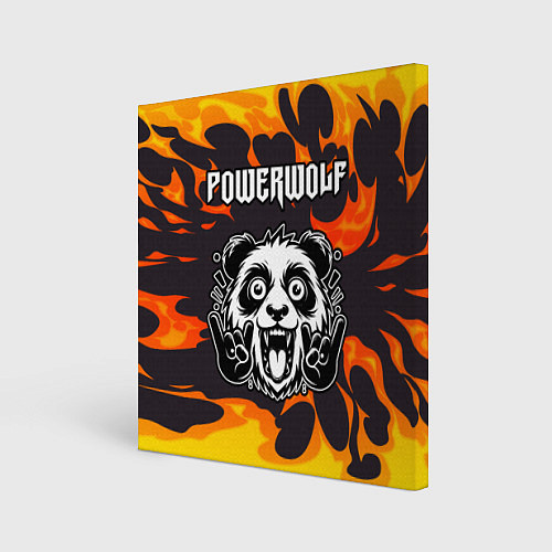 Картина квадратная Powerwolf рок панда и огонь / 3D-принт – фото 1