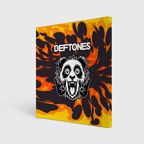 Картина квадратная Deftones рок панда и огонь / 3D-принт – фото 1