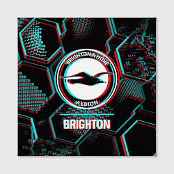 Холст квадратный Brighton FC в стиле glitch на темном фоне, цвет: 3D-принт — фото 2