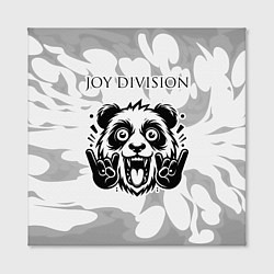 Холст квадратный Joy Division рок панда на светлом фоне, цвет: 3D-принт — фото 2