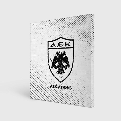Картина квадратная AEK Athens с потертостями на светлом фоне / 3D-принт – фото 1