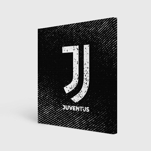 Картина квадратная Juventus с потертостями на темном фоне / 3D-принт – фото 1