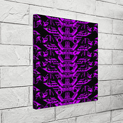 Холст квадратный Розовая техно-броня на чёрном фоне, цвет: 3D-принт — фото 2