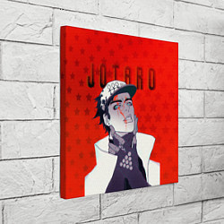 Холст квадратный Джотаро Куджо на фоне звездочек из ДжоДжо, цвет: 3D-принт — фото 2