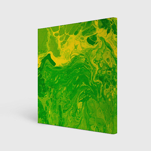 Картина квадратная Зеленые подтеки / 3D-принт – фото 1