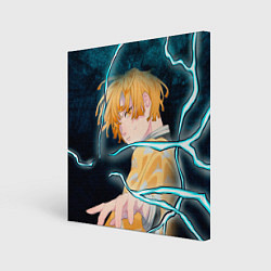 Холст квадратный Зеницу Агацума из Клинка рассекающего демонов, цвет: 3D-принт