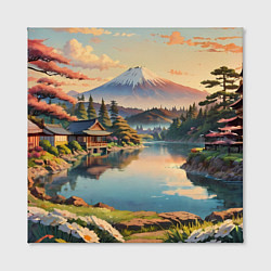 Холст квадратный Спокойный рассвет над японским горизонтом, цвет: 3D-принт — фото 2