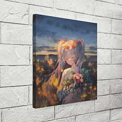 Холст квадратный Sousou no Frieren Фрирен smile, цвет: 3D-принт — фото 2