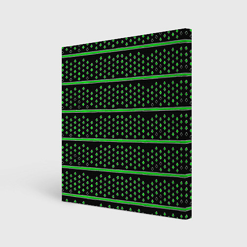 Картина квадратная Зелёные круги и полосы / 3D-принт – фото 1