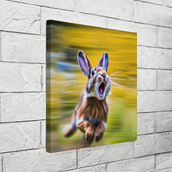 Холст квадратный Крик бегущего зайца, цвет: 3D-принт — фото 2