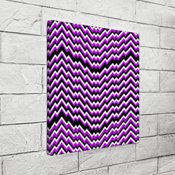 Холст квадратный Фиолетовые и белые ломаные линии, цвет: 3D-принт — фото 2