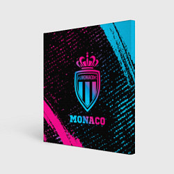 Холст квадратный Monaco - neon gradient, цвет: 3D-принт