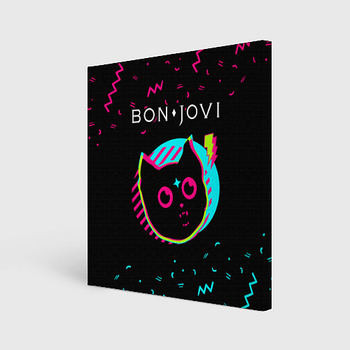 Картина квадратная Bon Jovi - rock star cat / 3D-принт – фото 1
