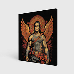 Картина квадратная Муай тай боец с крыльями за спиной