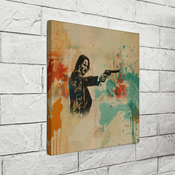 Холст квадратный Джон Уик в стиле гранж, цвет: 3D-принт — фото 2