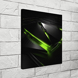 Холст квадратный Зеленая абстрактная конструкция в стиле nvidia, цвет: 3D-принт — фото 2