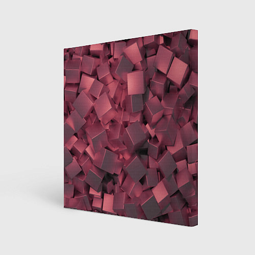 Картина квадратная Кубики металлические красные / 3D-принт – фото 1