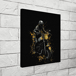 Холст квадратный Мотоциклист и желтые кляксы, цвет: 3D-принт — фото 2