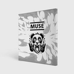 Картина квадратная Muse рок панда на светлом фоне