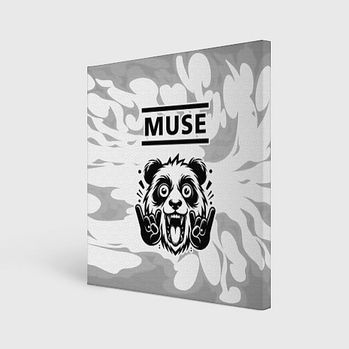 Картина квадратная Muse рок панда на светлом фоне / 3D-принт – фото 1