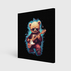 Картина квадратная Плюшевый медведь музыкант с гитарой