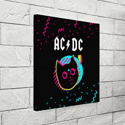 Холст квадратный AC DC - rock star cat, цвет: 3D-принт — фото 2