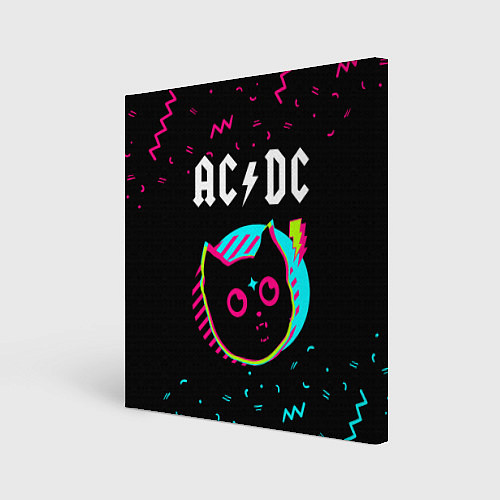 Картина квадратная AC DC - rock star cat / 3D-принт – фото 1