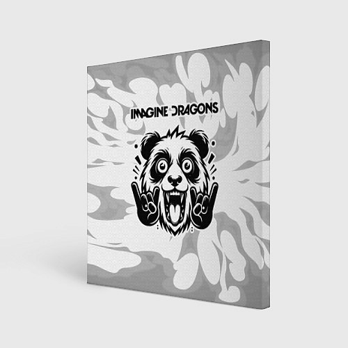 Картина квадратная Imagine Dragons рок панда на светлом фоне / 3D-принт – фото 1