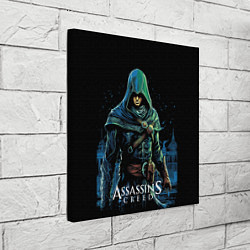 Холст квадратный Assassins creed персонаж нарисован на черном, цвет: 3D-принт — фото 2