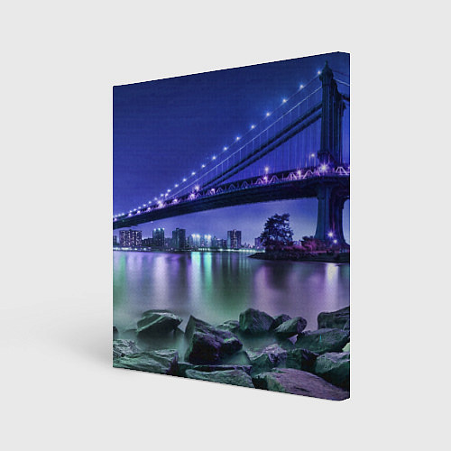 Картина квадратная Вечерняя Америка - мост / 3D-принт – фото 1