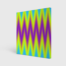 Холст квадратный Неоновые зигзаги, цвет: 3D-принт