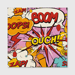 Холст квадратный Oops-boom: комикс бум, цвет: 3D-принт — фото 2