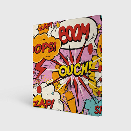 Картина квадратная Oops-boom: комикс бум / 3D-принт – фото 1