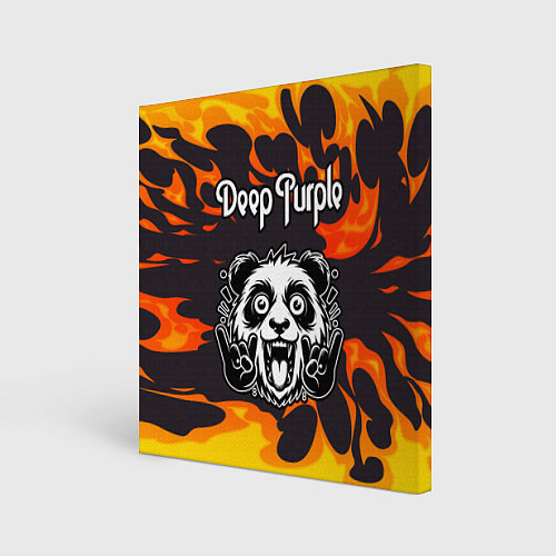 Картина квадратная Deep Purple рок панда и огонь / 3D-принт – фото 1