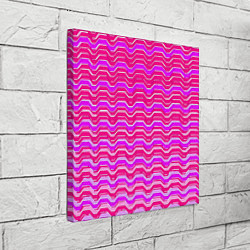 Холст квадратный Розовые линии и белые полосы, цвет: 3D-принт — фото 2