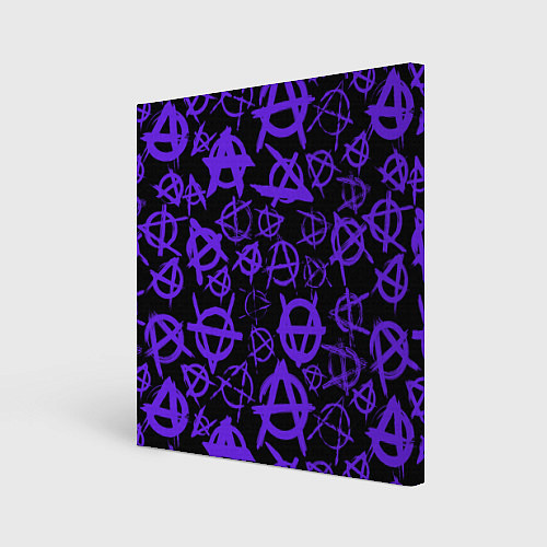 Картина квадратная Узор анархия фиолетовый / 3D-принт – фото 1