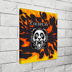 Холст квадратный Coldplay рок панда и огонь, цвет: 3D-принт — фото 2