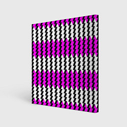 Холст квадратный Вертикальные бело-розовые полосы, цвет: 3D-принт