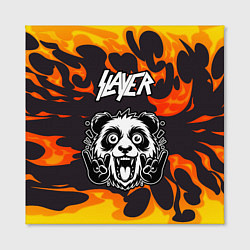 Холст квадратный Slayer рок панда и огонь, цвет: 3D-принт — фото 2
