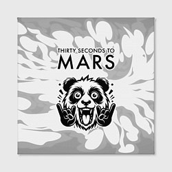 Холст квадратный Thirty Seconds to Mars рок панда на светлом фоне, цвет: 3D-принт — фото 2