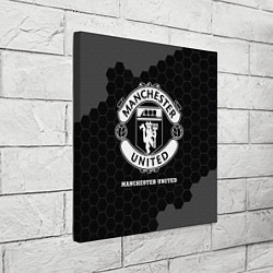 Холст квадратный Manchester United sport на темном фоне, цвет: 3D-принт — фото 2